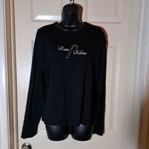 Happy holidays long sleeve T-shirt size XL